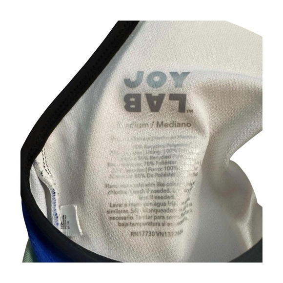 JoyLab Medium Sports Bra Floral Stripe Print Racerback Cutout Target Activewear - Picture 5 of 6